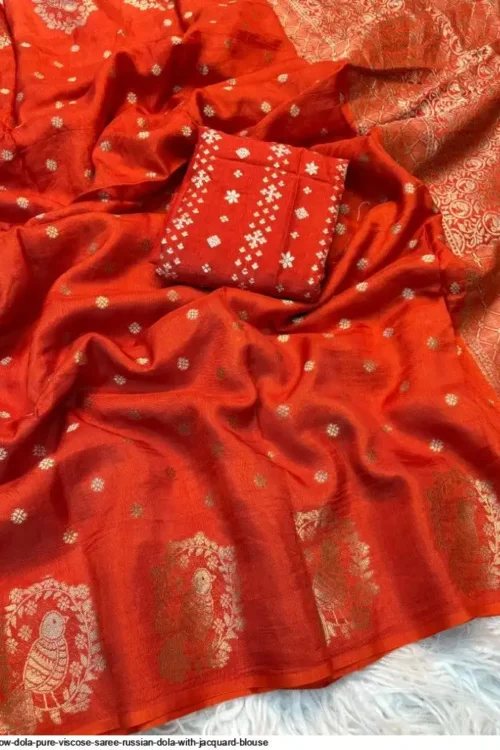 Pure viscose dola silk saree